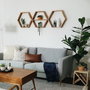Hanah Home Hex004 Estantería de pared de madera de abeto, Nogal (3 Piezas)